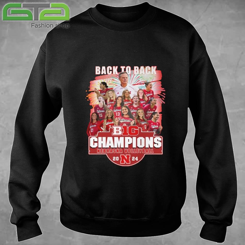 Official Back To Back B1G Champions Nebraska Volleyball 2024 T-shirt