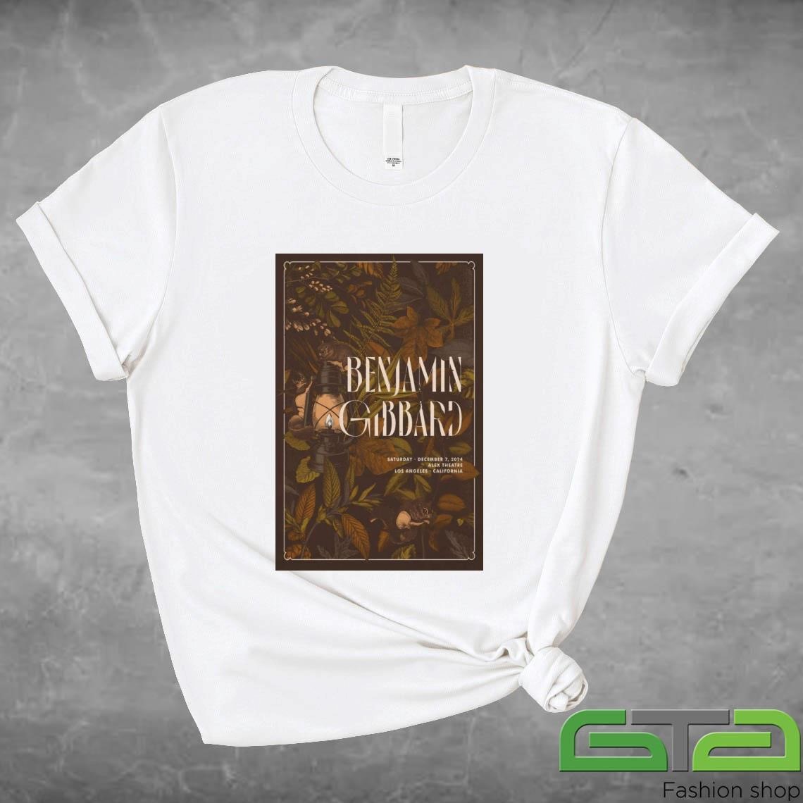 Official Benjamin Gibbard At Alex Theatre In Los Angeles, California On Dec 7 2024 Show T-shirt