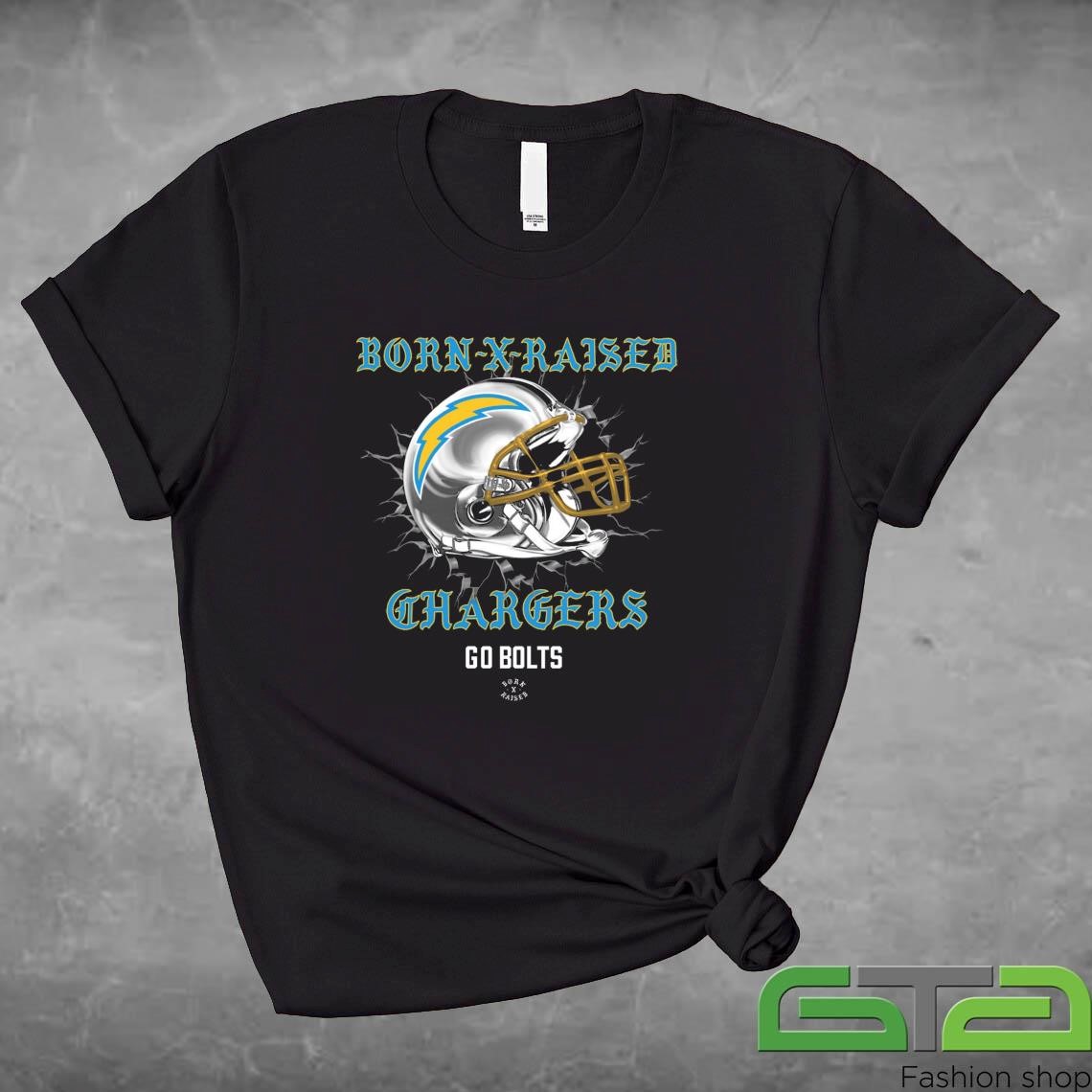 Official Born X Raised Los Angeles Chargers Helmet Attractive T-shirt