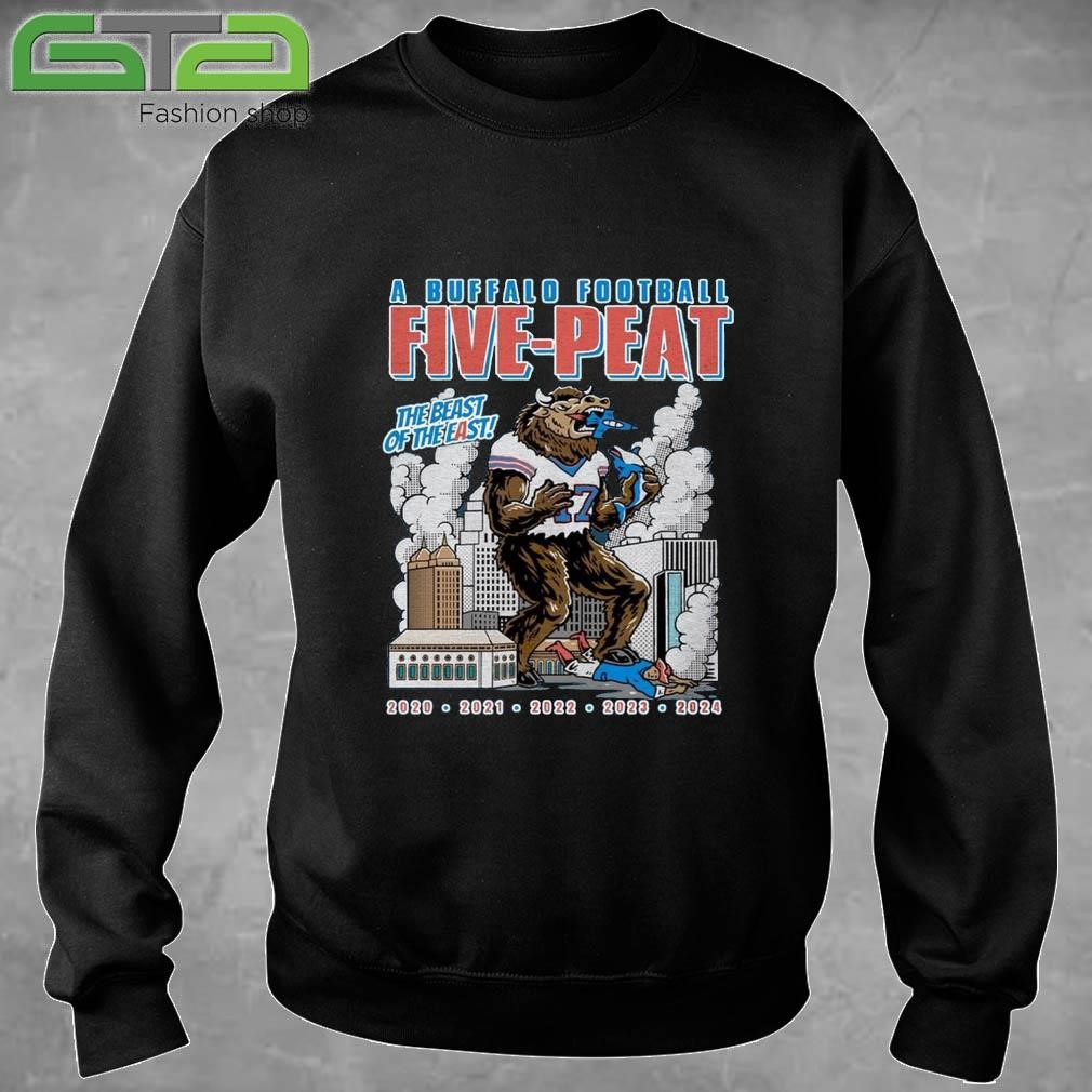 Official Buffalo Bills Champions A Buffalo Football Five-Peat The Beast Of The East 2024 T-shirt