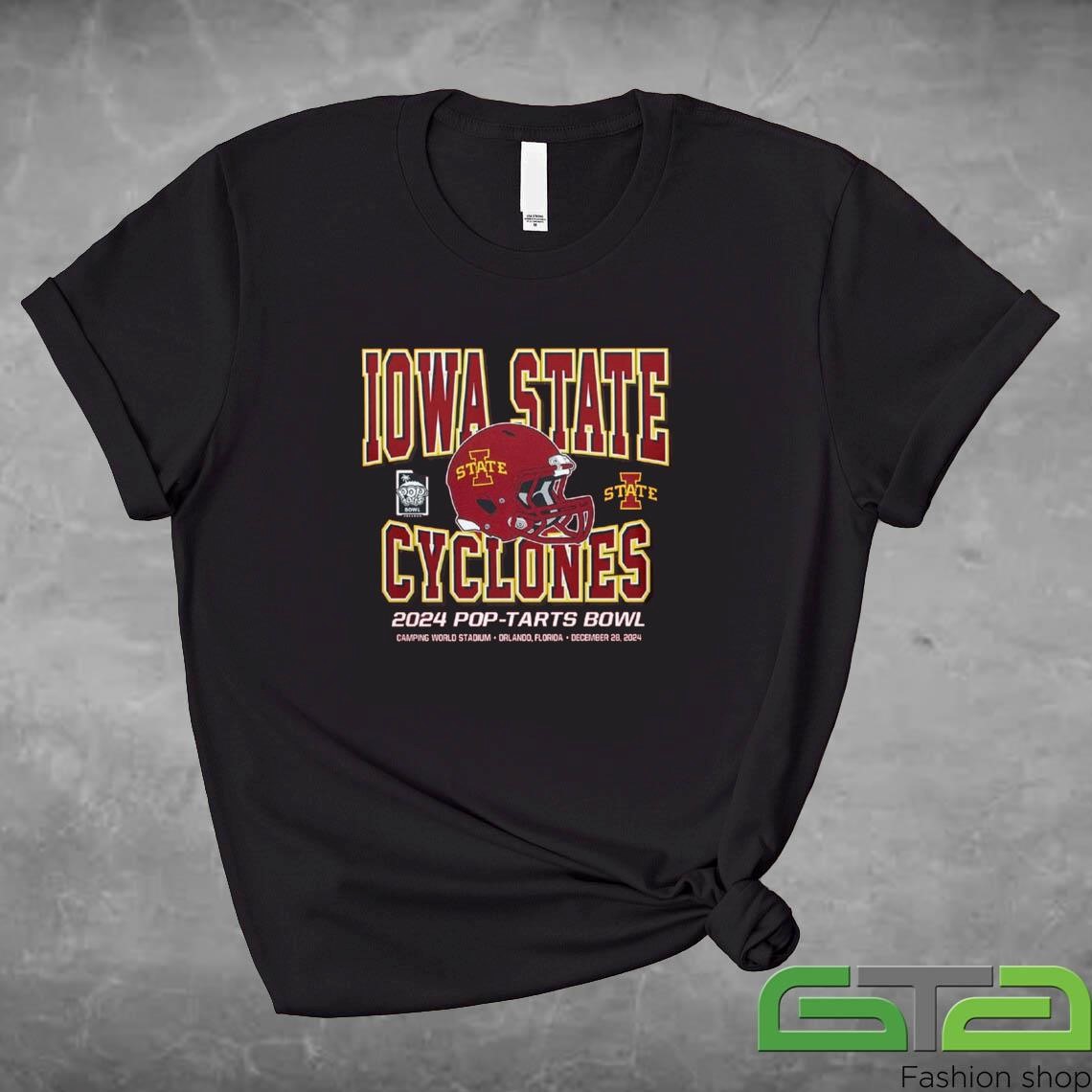 Official Champion 2024 Pop-Tarts Bowl Iowa State Cyclones Helmet Cardinal T-shirt