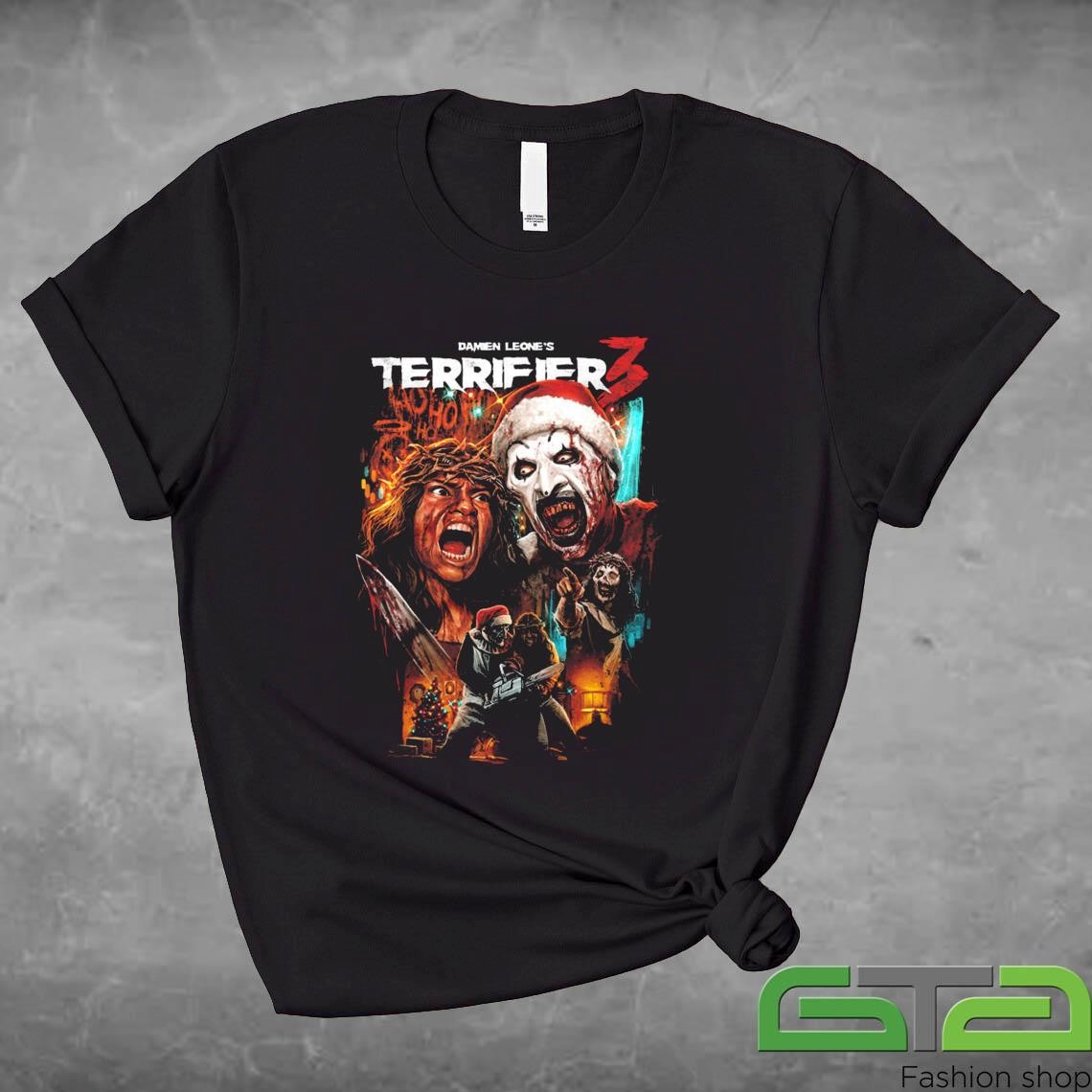 Official Damien Leone's Terrifier 3 Cut To The Core T-shirt