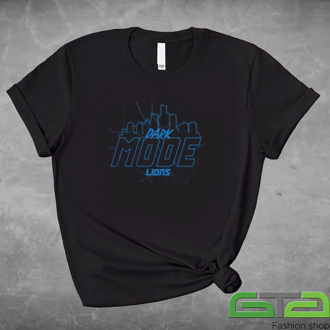 Official Detroit Lions Back In Black Dark Mode Lions T-shirt