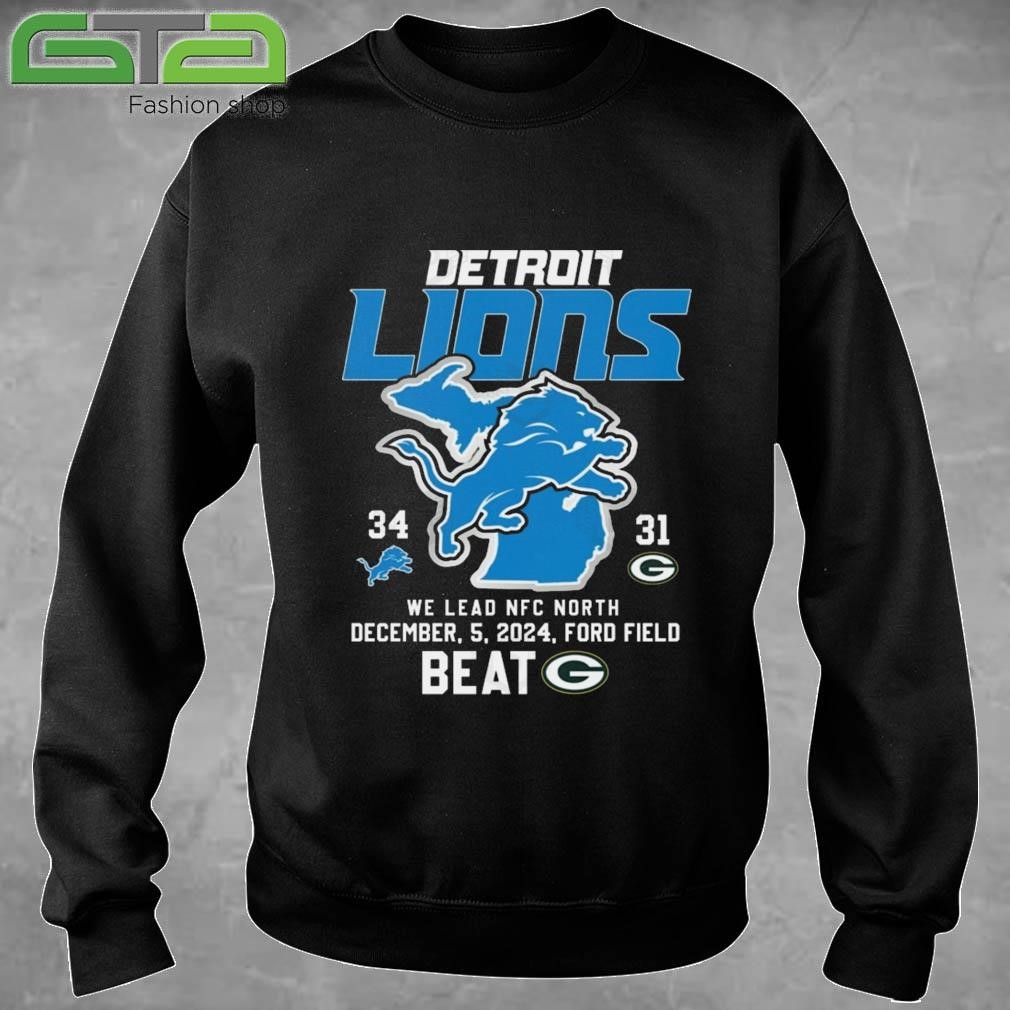 Official Detroit Lions We Lead NFC North December 5 2024 Ford Field Beat T-shirt