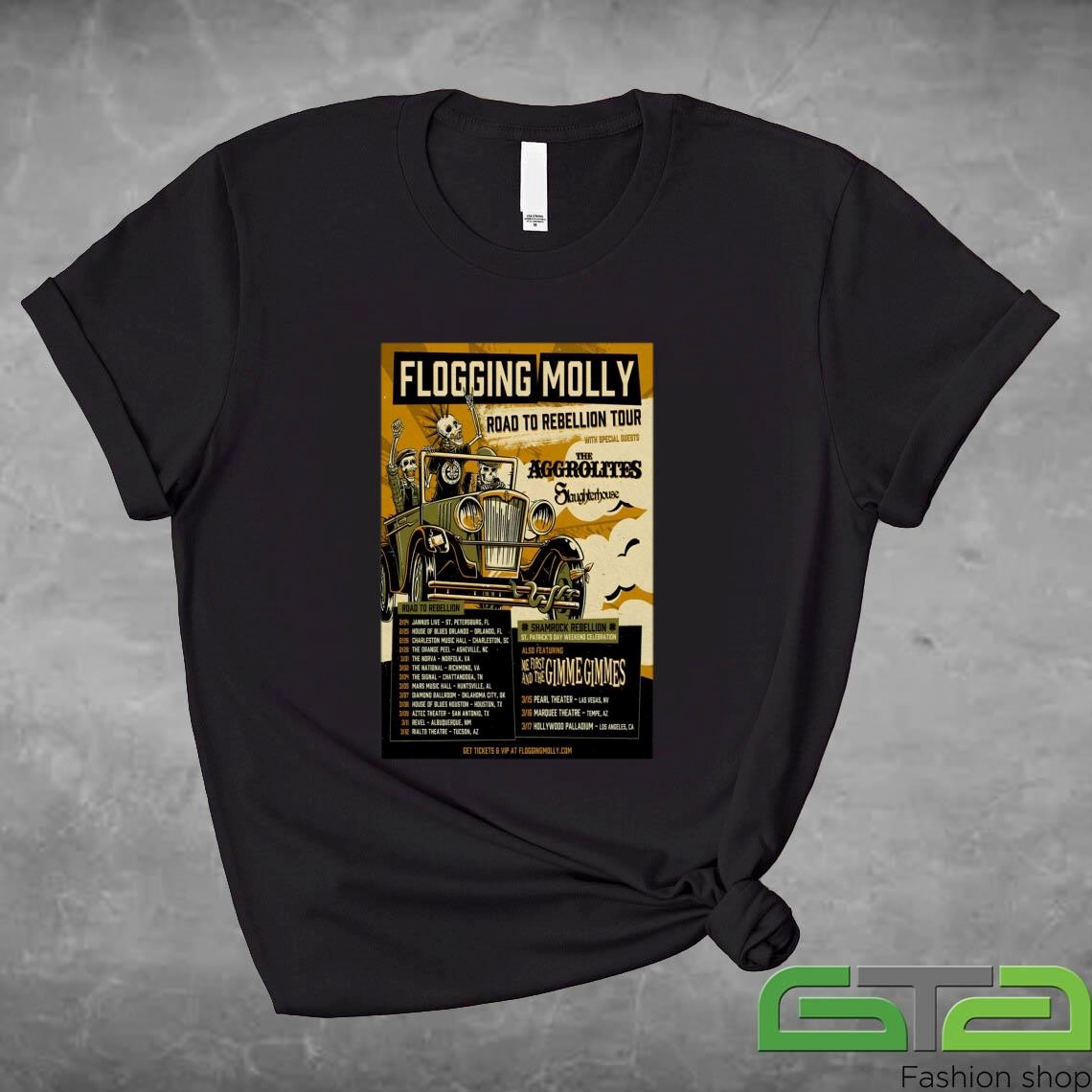 Official Flogging Molly Road To Rebellion Tour 2025 T-shirt