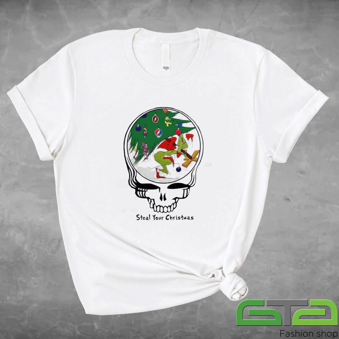 Official Grateful Dead Grinch Stealie Steal Your Christmas 2024 T-shirt