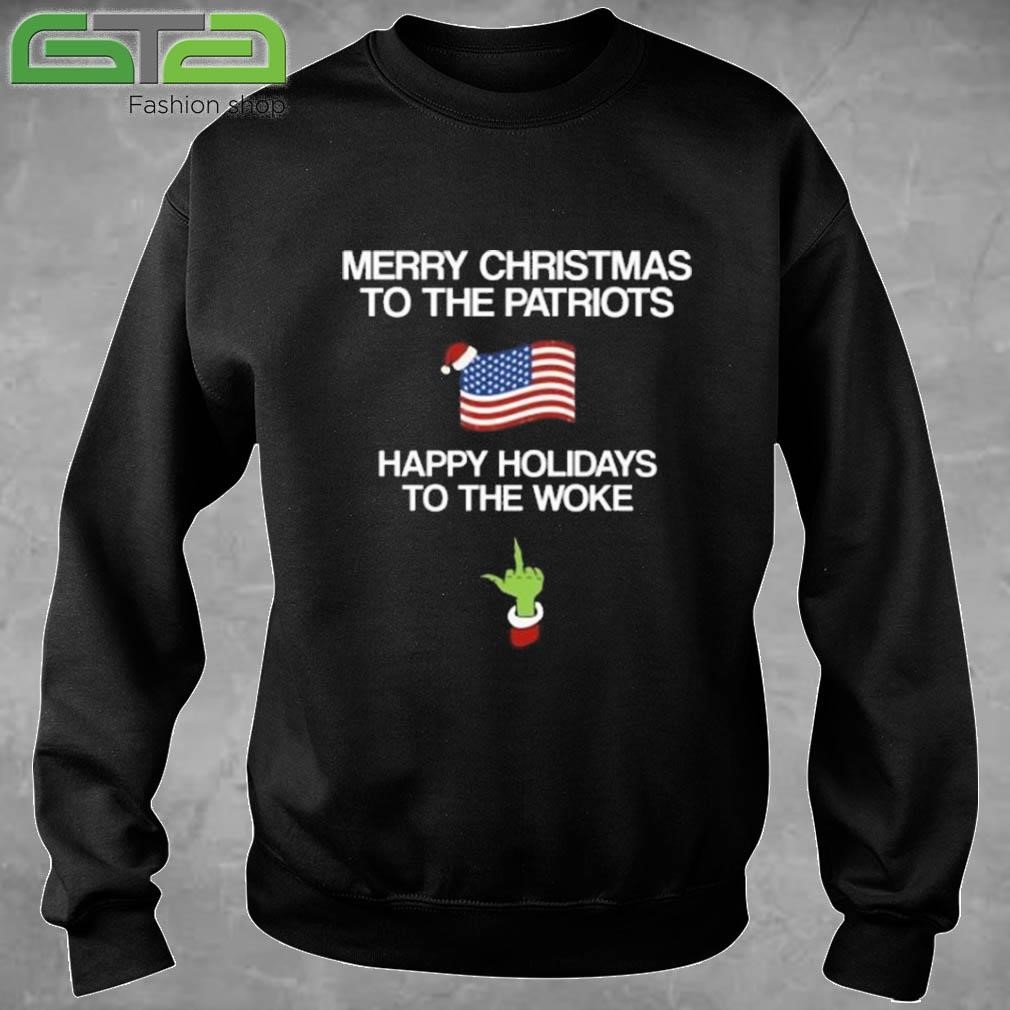 Official Hangovergang Merry Christmas To The Patriots Happy Holidays To The Woke T-shirt