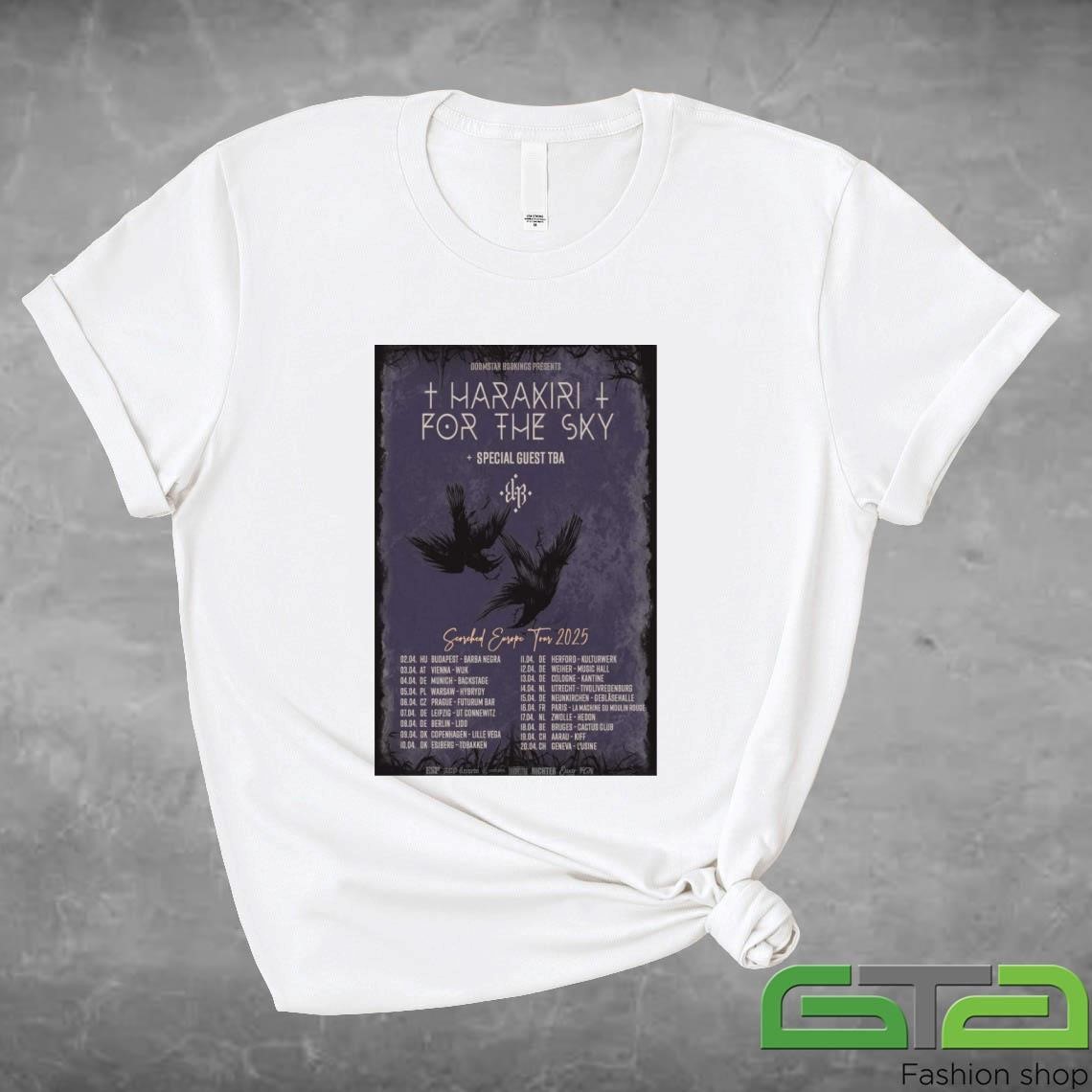 Official Harakiri For The Sky Scorched Europe Tour 2025 T-shirt