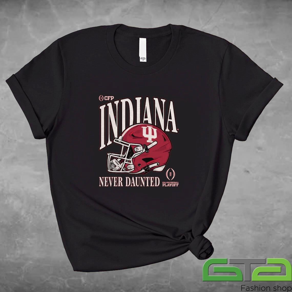 Official Indiana Hoosiers CFP 2024-25 Never Daunted Helmet T-shirt