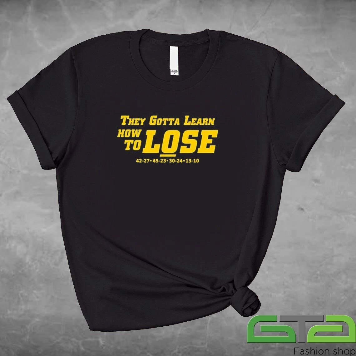 Official Michigan Wolverines They Gotta Learn How To Lose Text T-shirt