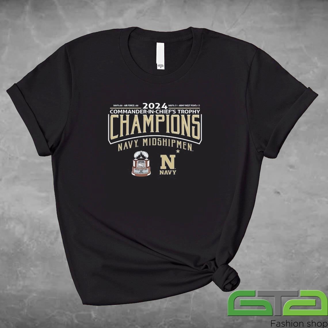 Official Midshipmen 2024 Commander-In-Chief's Trophy Champions Score T-shirt