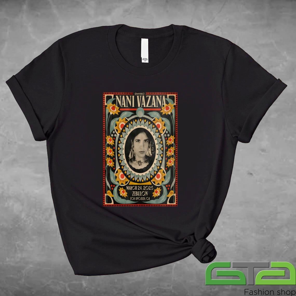 Official Nani Vazana Mar 24 2025 Zebulon Los Angeles, CA Tour T-shirt