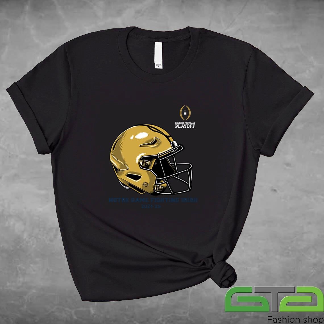 Official Notre Dame Fighting Irish College Football Playoff 2025 Notre Dame Helmet T-shirt