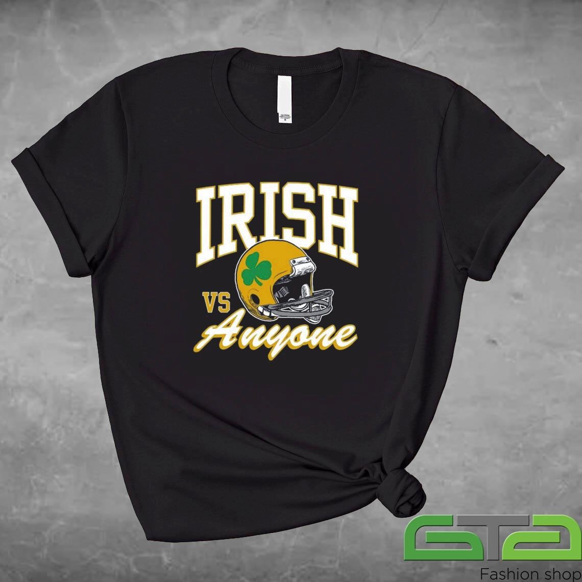 Official Notre Dame Fighting Irish Vs Anyone Helmet T-shirt