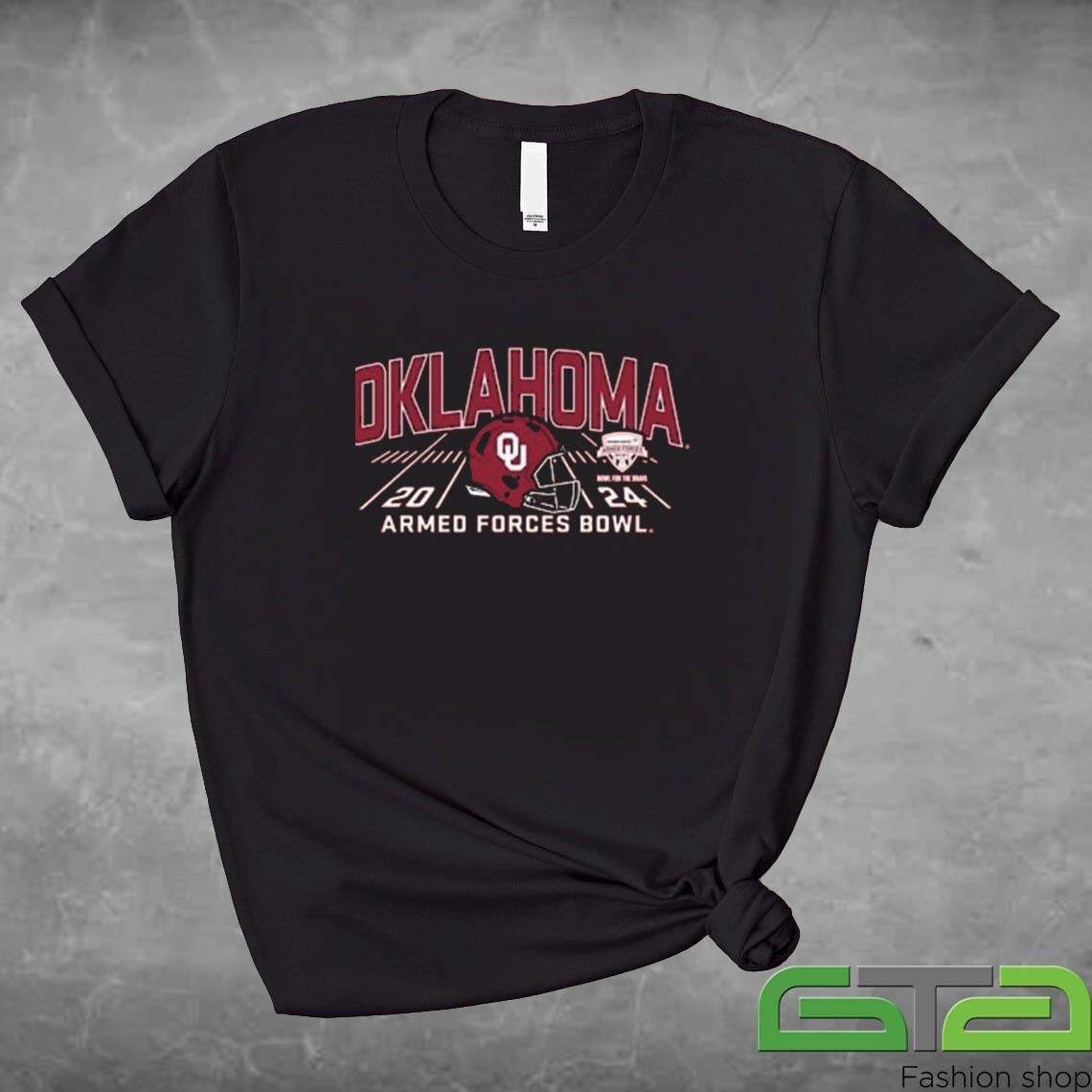 Official Oklahoma Sooners Crimson 2024 Armed Forces Bowl Bound T-shirt