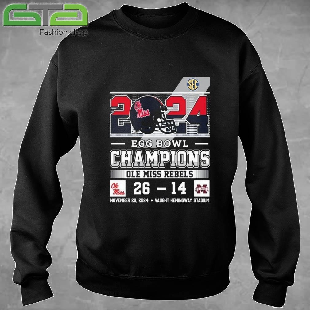 Official Ole Miss Rebels 2024 Egg Bowl Champions Celebrating Champs November 29 2024 T-shirt