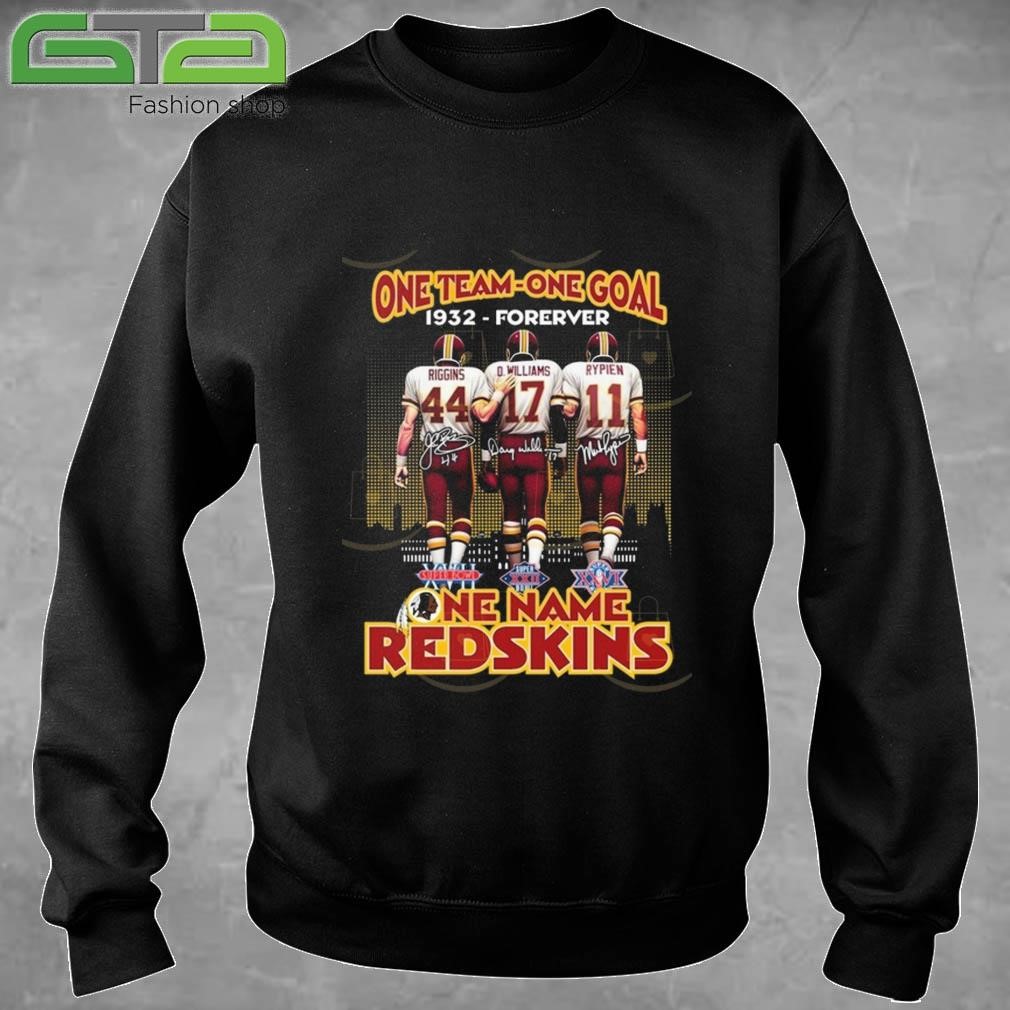 Official One Team One Goal 1932-Forever Washington Commanders One Name Redskins Signatures T-shirt