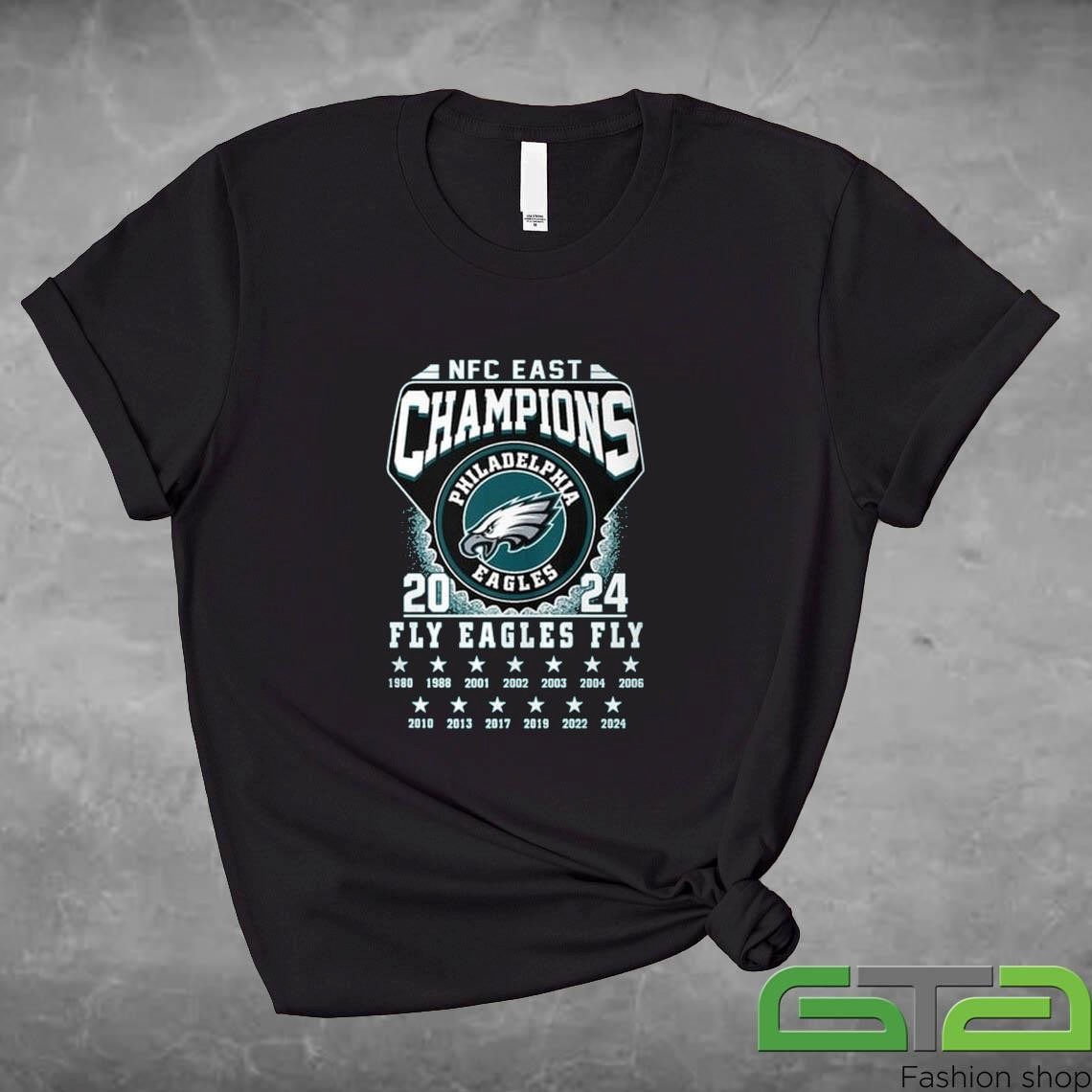 Official Philadelphia Eagles NFC East Champions 1980 2024 Fly Eagles Fly T-shirt