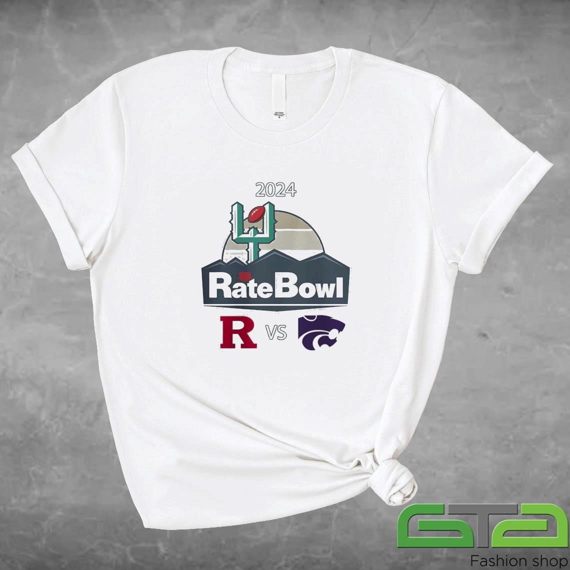 Official Rutgers Scarlet Knights Vs Kansas State Wildcats 2024 Rate Bowl On December 26th NCAA Division T-shirt