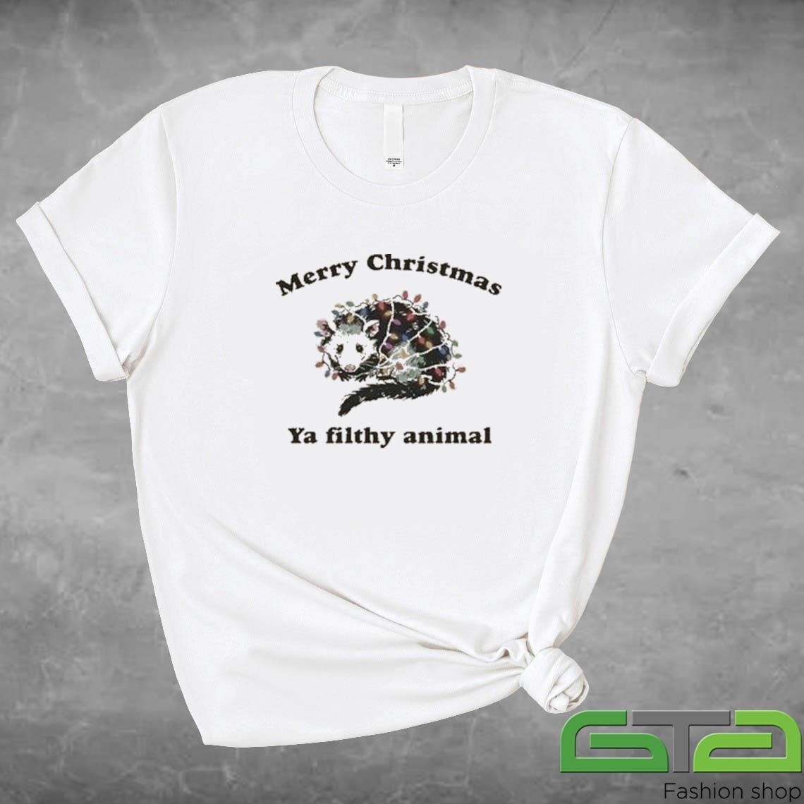 Official Slippywild Merry Christmas Ya Filthy Animal T-shirt