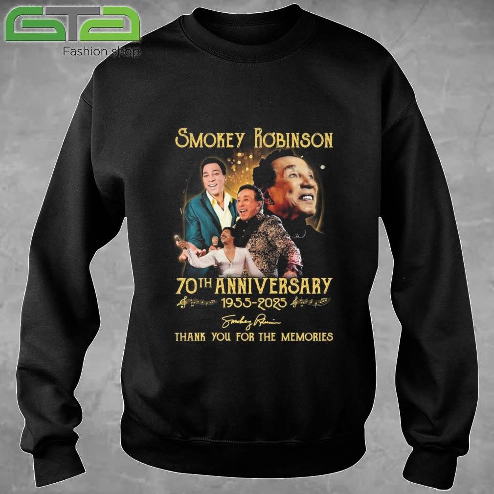 Official Smokey Robinson 70th Anniversary 1955-2025 Signature Thank You For The Memories T-shirt