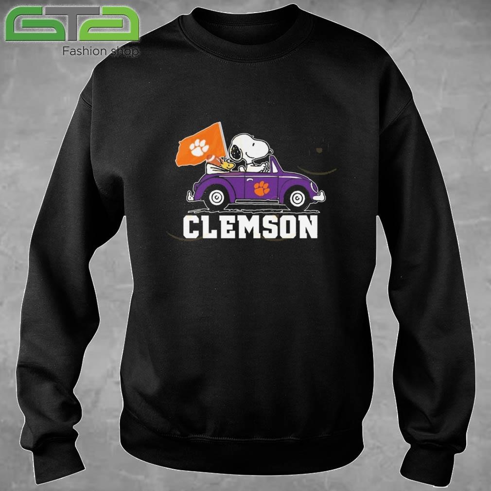 Official Snoopy And Woodstock Driving Car x Clemson Tigers 2024 T-shirt