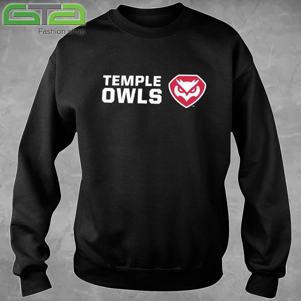 Official Temple Owls Black Stacked T-shirt