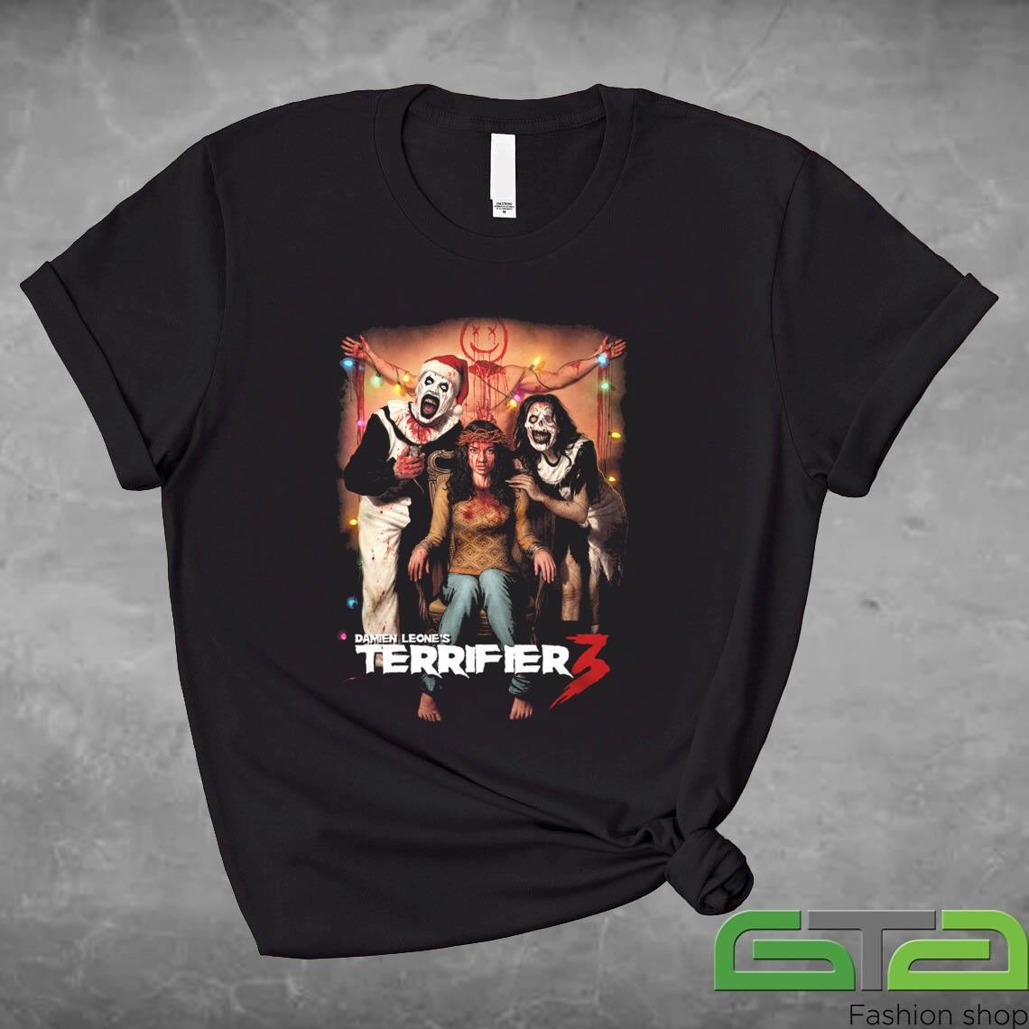 Official Terrifier 3 Picture Perfect Damien Leone’s Christmas T-shirt