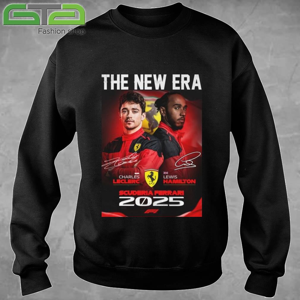 Official The New Era Charles Leclerc x Lewis Hamilton 2025 Signature T-shirt