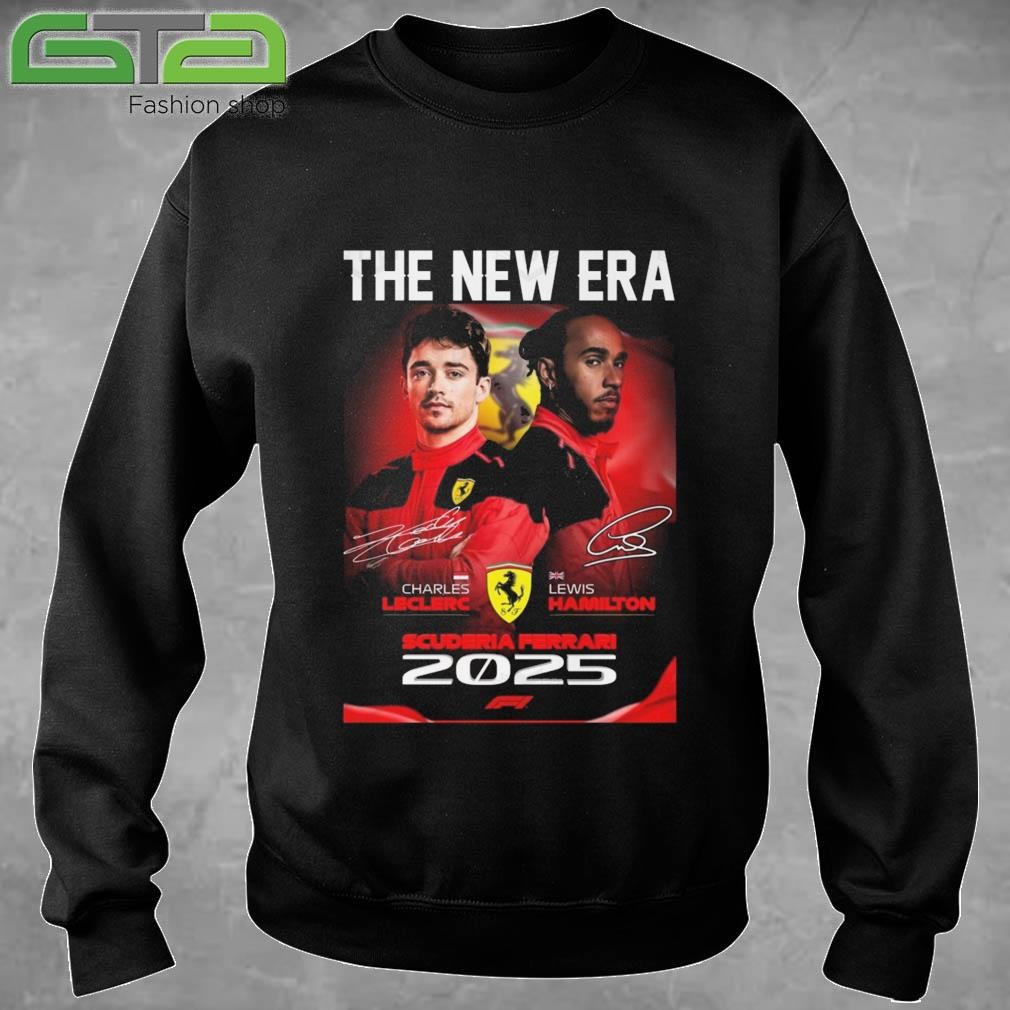 Official The New Era Charles Leclerc x Lewis Hamilton 2025 Signatures T-shirt