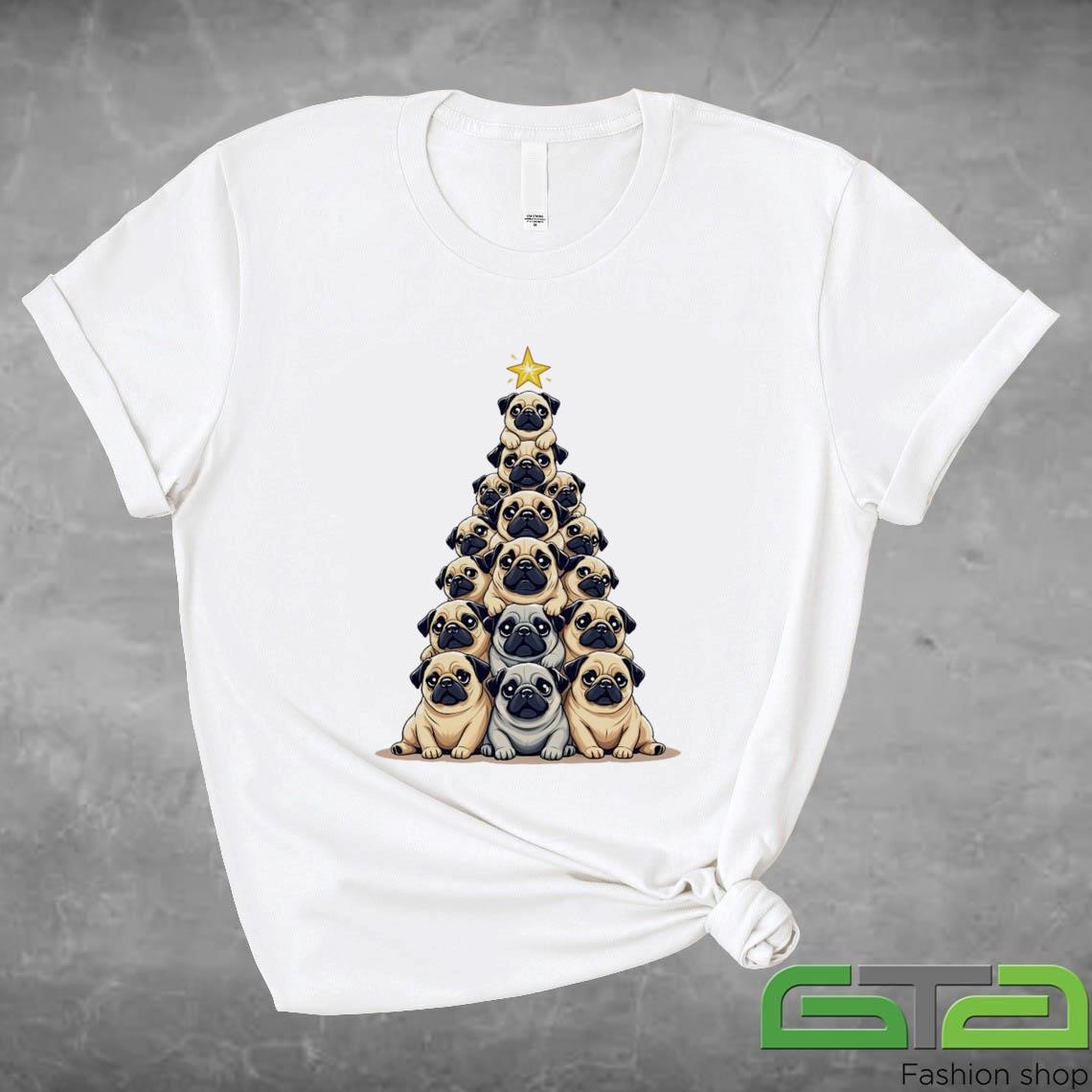 Pugmas Pyramid Festive Pug Christmas Sweatshirt