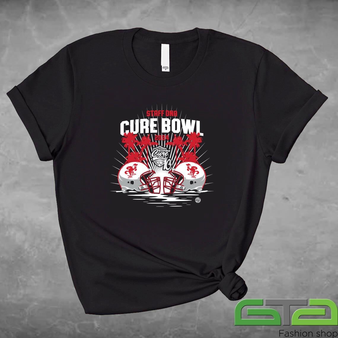 StaffDNA Cure Bowl 2024 Jacksonville State Gamecocks Helmet Shirt