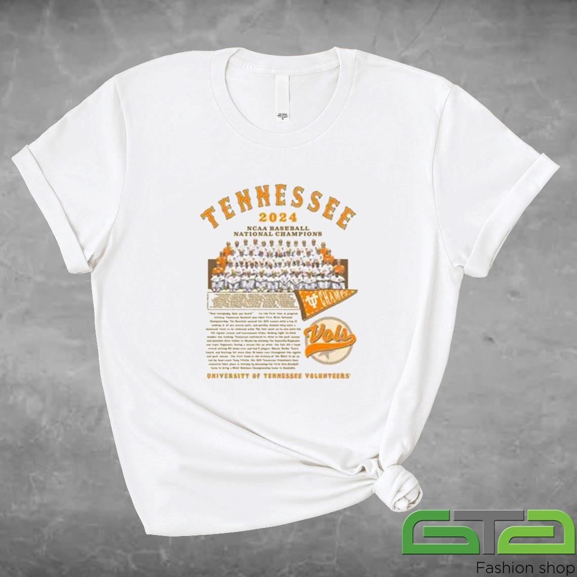 Tennessee 2024 NCAA Baseball National Champions University Of Tennessee Volunteers Shirt