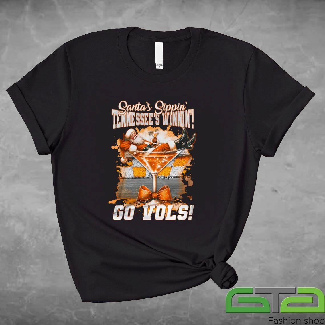 Tennessee Volunteers Santa's Sipping Tennessee Winnin' Christmas Shirt