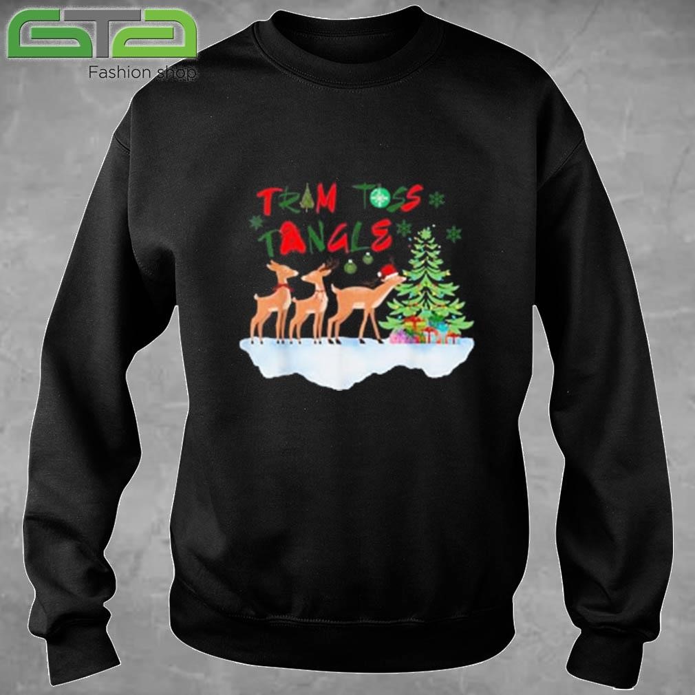 Tram Toss Tangle Festive Reindeer And Christmas Tree Sweatshirt