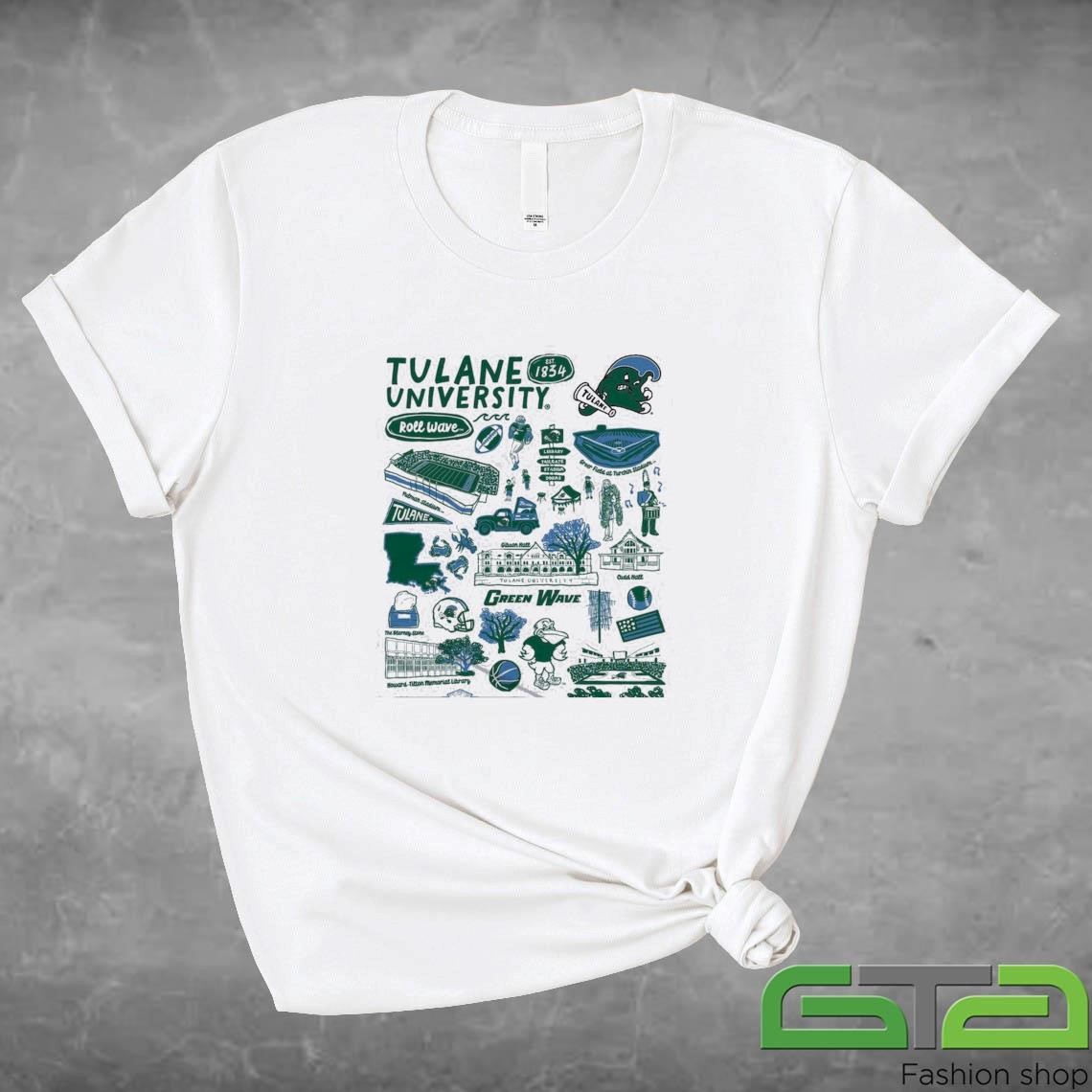 Tulane Green Wave Vive La Fete Impressions Artwork Shirt